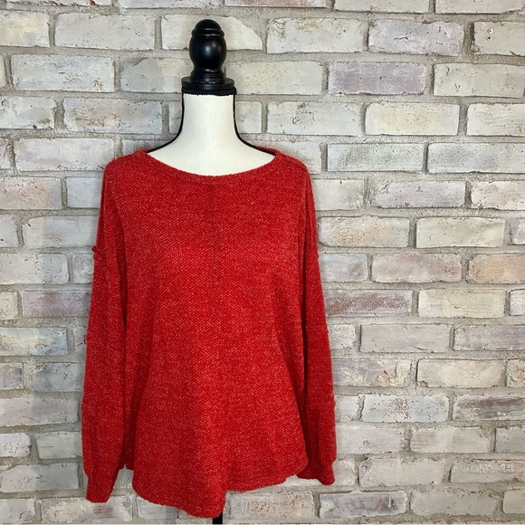 Ces Femme Red Balloon Sleeve Sweater - Picture 3 of 7